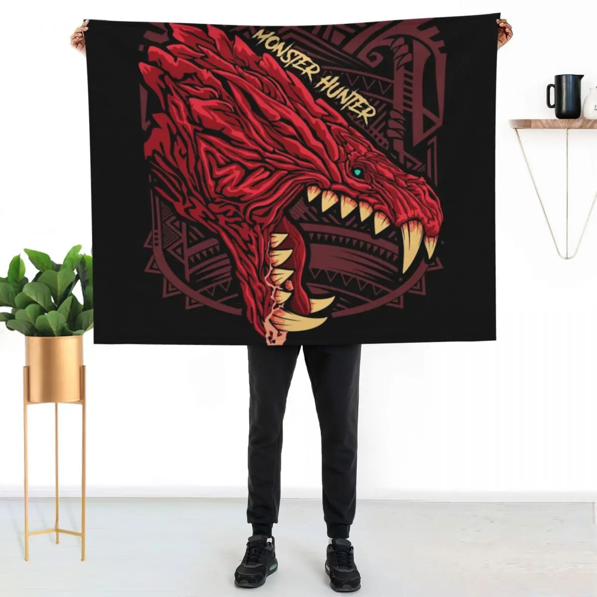 

Odogaron Monster Hunter Throw Blanket Reusable Durable Soft Blanket for All Seasons