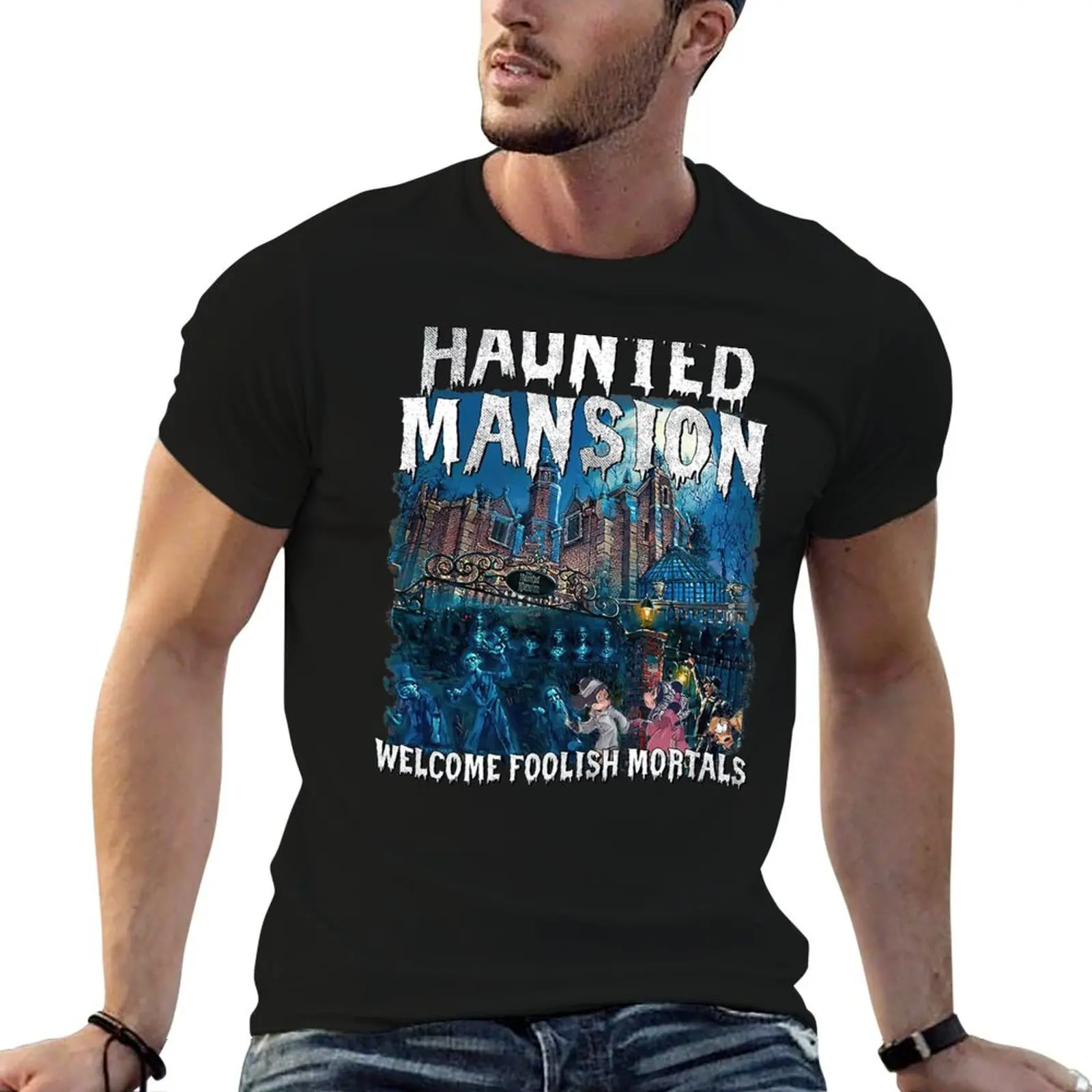 Welcome Foolish Mortals Haunted Mansion T-Shirt sweat hippie clothes tees men clothing