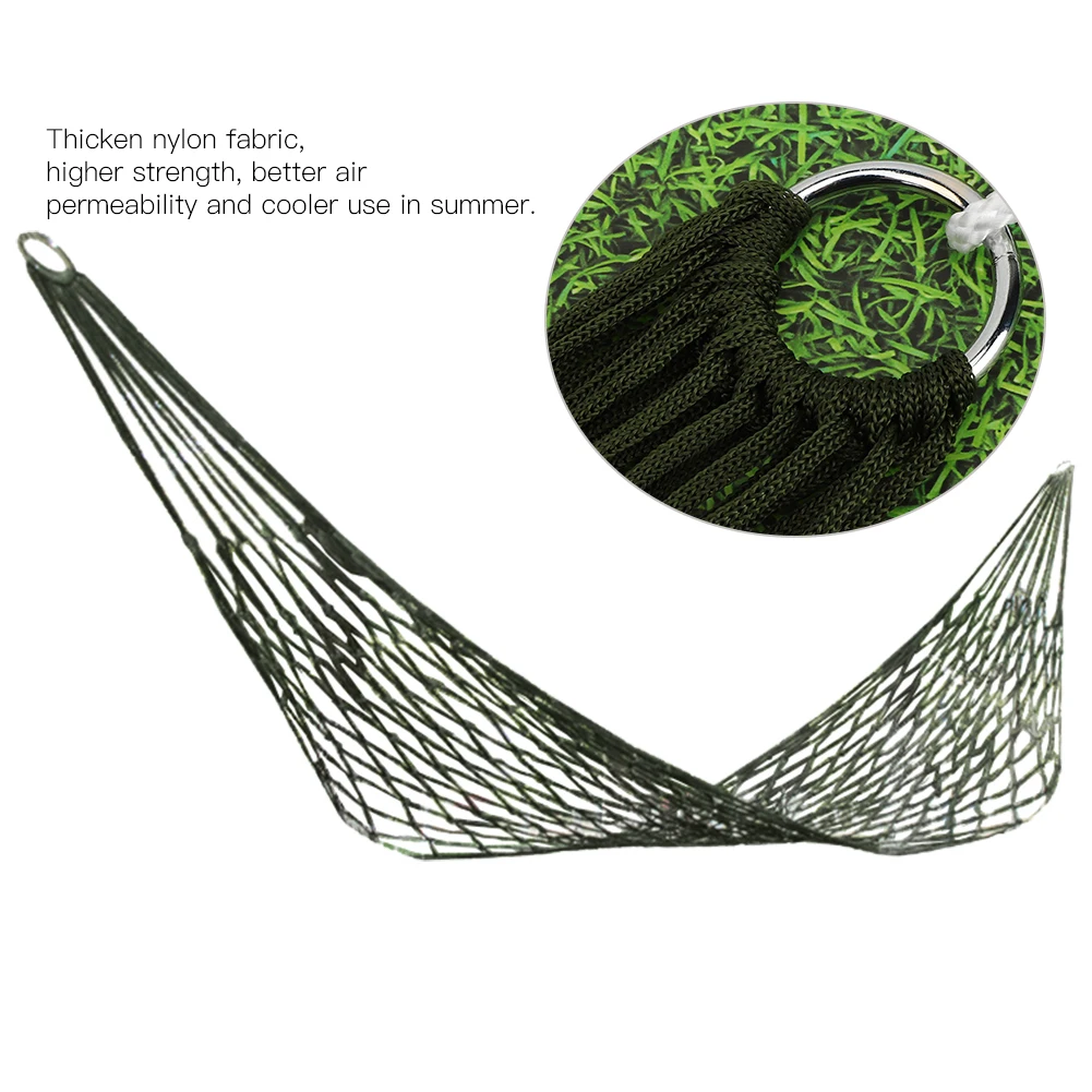 Ultra Light 214g Mesh Hammock Single Person Portable Nylon Net Camping Hammock with Ropes Breathable Outdoor Garden Swing