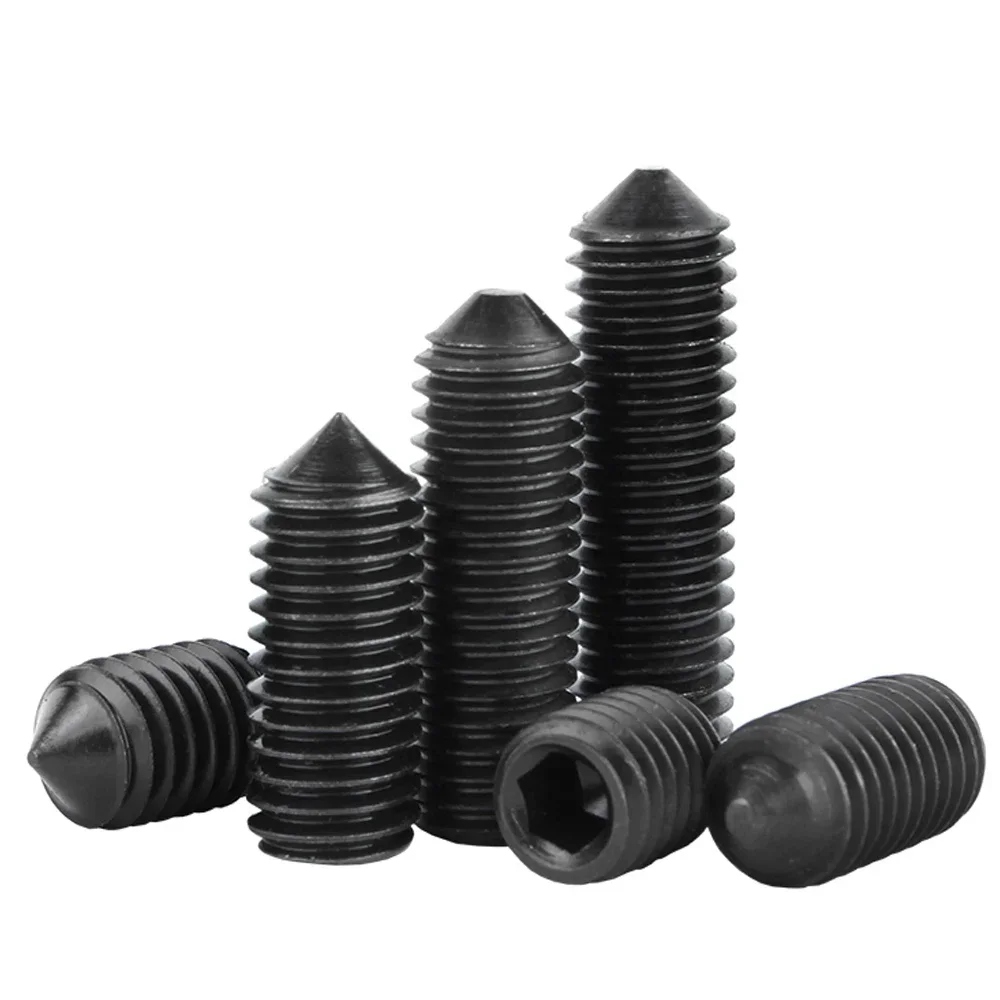 5-100pcs M2 M2.5 M3 M4 M5 M6 M8 M10 M12 M16 12.9 Class Carbon Steel Hex Hexagon Socket Cone Point Grub Set Screw Bolts