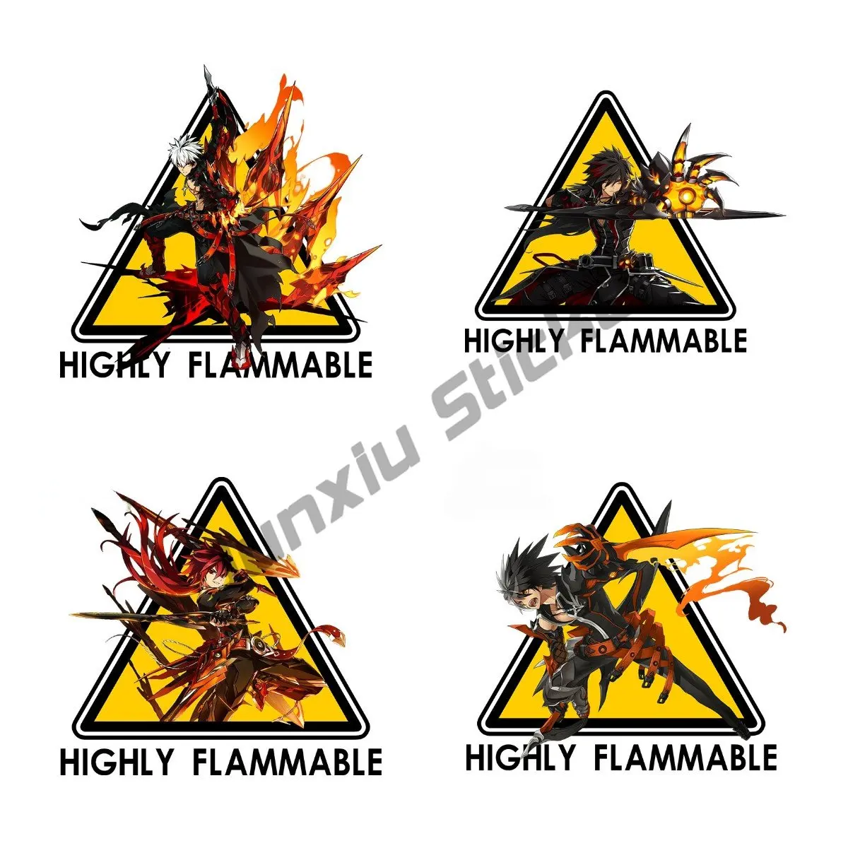 

Highly Flammable Decal Anime HIGHLY FLAMMABLE ELSWORD My Hero Academia Bakugo Katsuki Car Sticker JDM Window Trunk Decoration