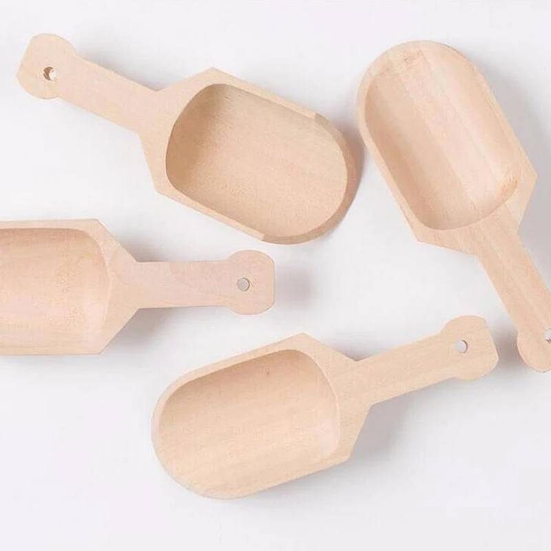 Große Holzgriff, kleine Salzschaufel, Teelöffel – Kaffee, Milchpulver, Schaufeln, Kindergeburtstag, Partyzubehör – Detail 2