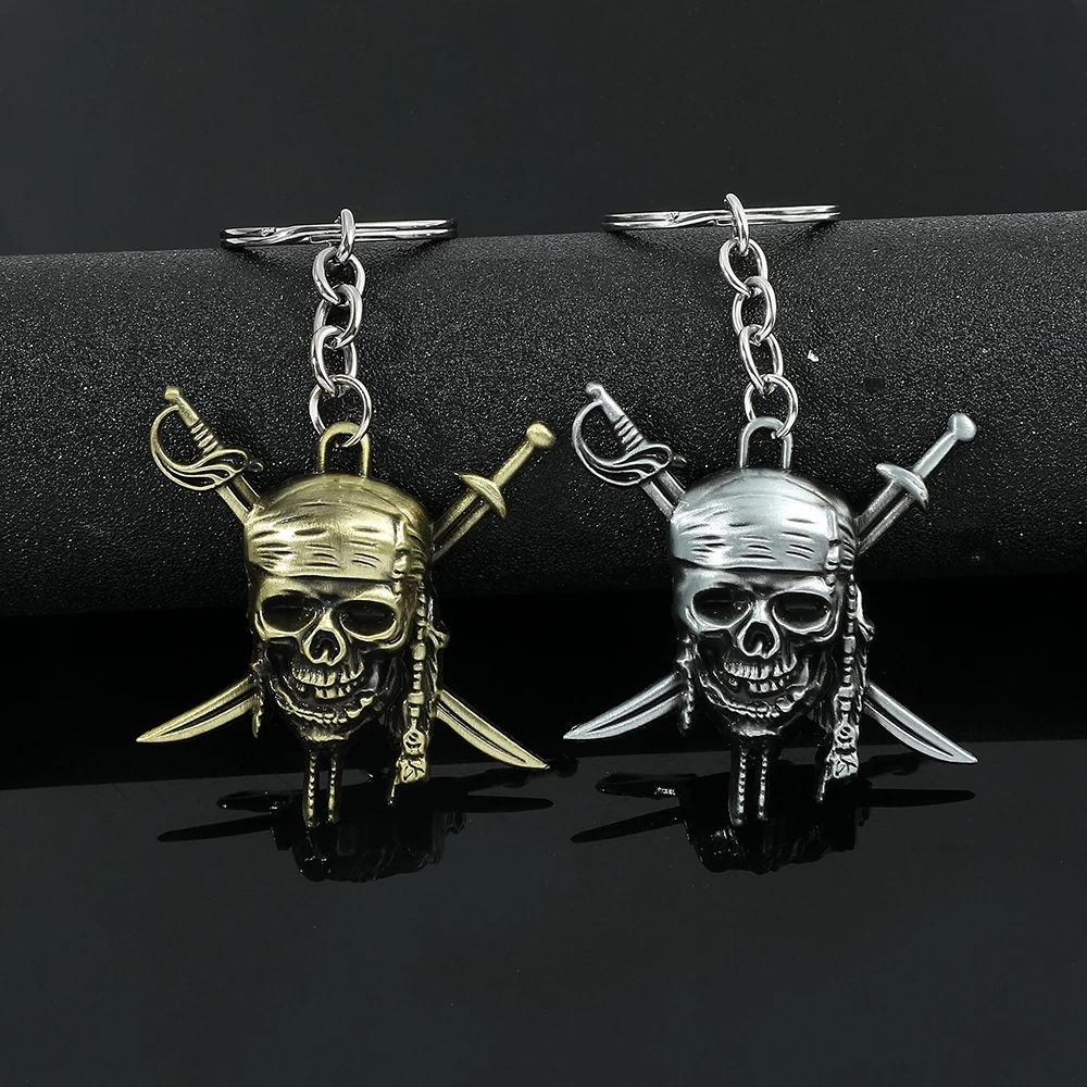 Vintage Creative Skull Pirate Keychain Charm Punk Style Pendant Keyring Accessories Gift for Men And Women