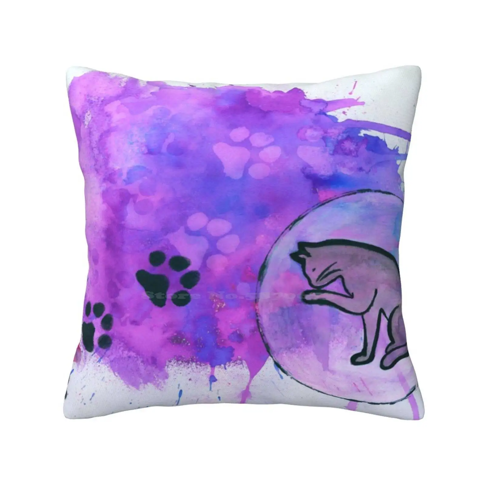 The Wound Is Where The Light Enters You . Rumi Soft Comfortable Pillowcase Light Wound Spiritual Rumi Quote Cat Purple Paw