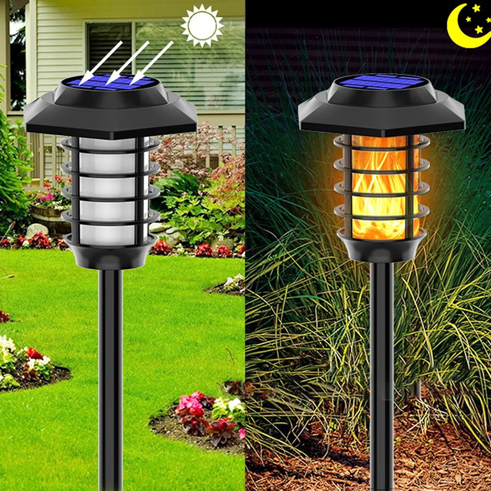 YOUZI 1 Pack/2 Pack/4 Pack Solar Dynaming Flame Lights Outdoor Waterproof Flickering Flame Torch Light Landscape Lamp For Lawn