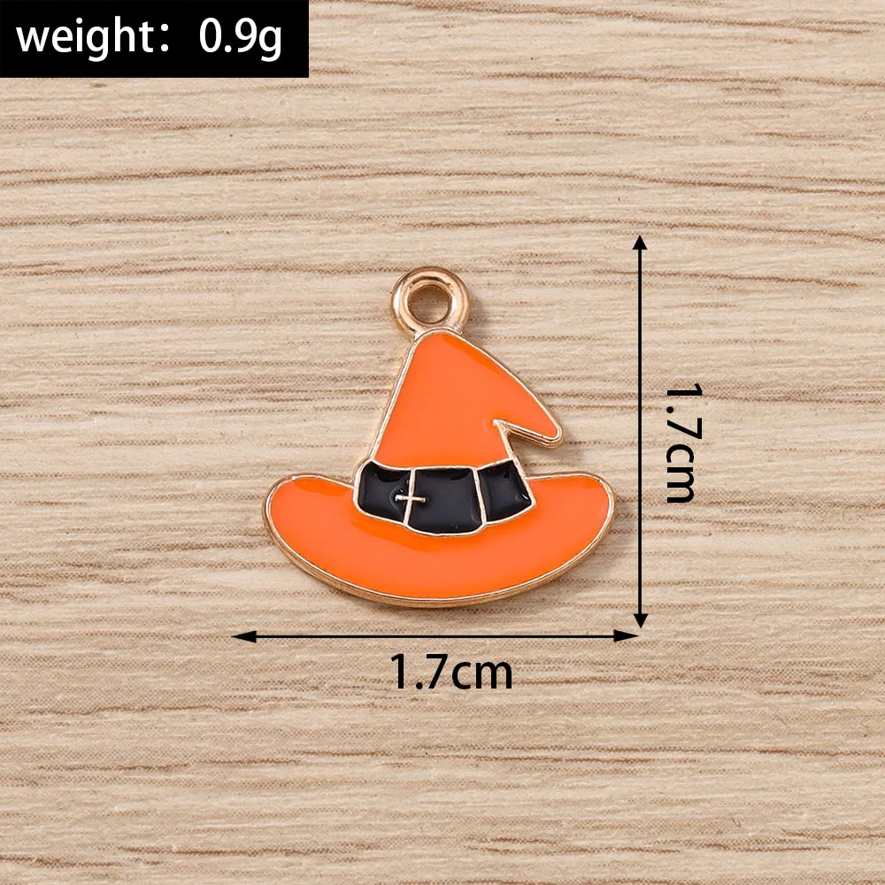 Tusember 10 Stück neue Halloween-Charms Kürbis Böser Geist Vampir Fledermaus Spinne Charms Anhänger für DIY Ohrring Halskette Schmuck – Detail 10
