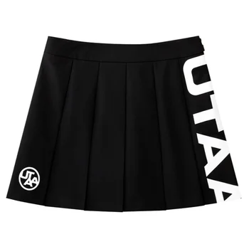 Utaa 2024 여성용 골프 하이웨이스트 플리츠 스커트, 한국 스타일 슬림핏, 달리기 방지 스커트, 여름 신상 