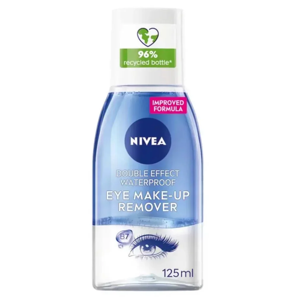 NIVEA Double Effect Waterproof Eye Make-up Remover 125ml Cleansing Water Deep Clean Mild No Irritation Makeup Cleanser Cosmetics