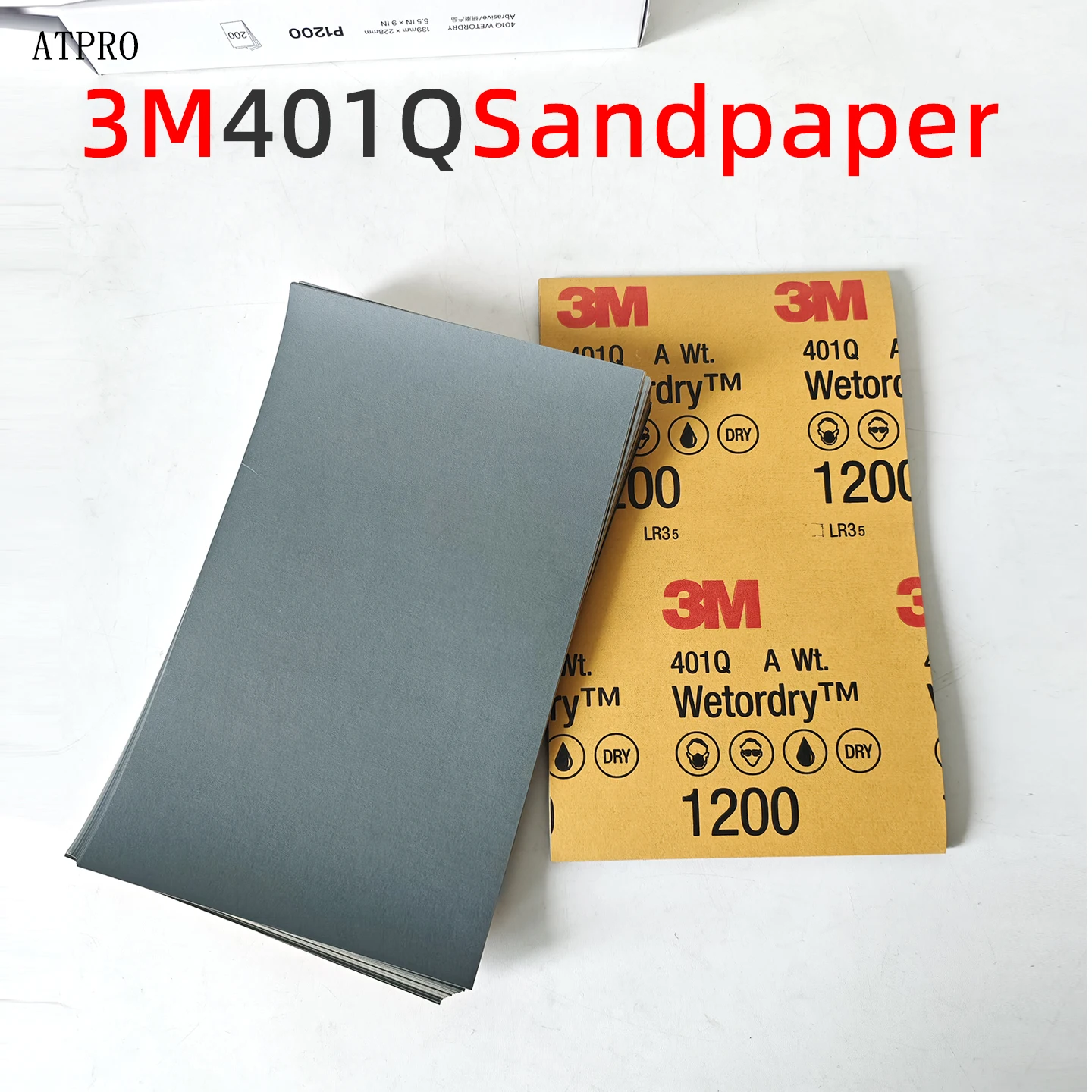 

3M401Q Beauty Sandpaper 1200 Mesh 228x140mm Water-Based Abrasive For Car Grinding Home Jewelry Polishing