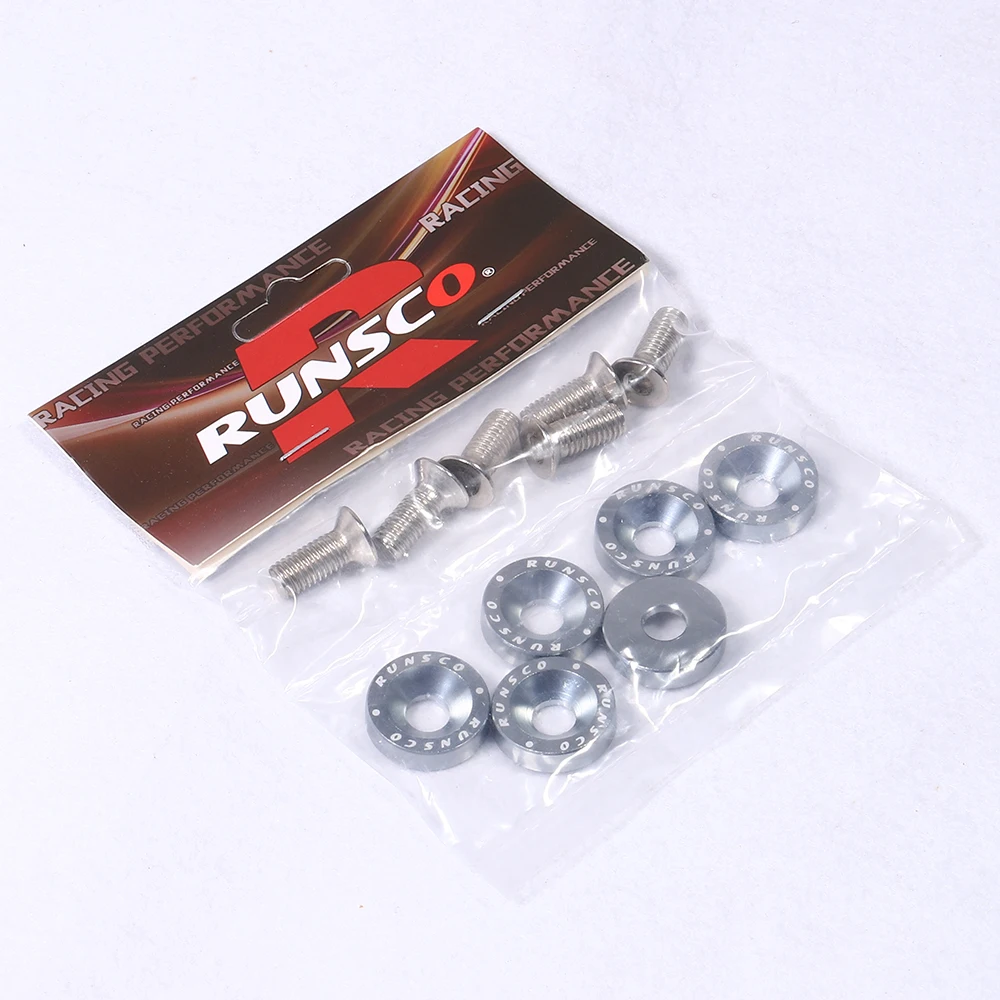 Aluminum M8 Fender Washers and Bolt Engine Washer Bolts for Honda Nissan Bmw  Tuning Car Universal 6Pcs/Pack