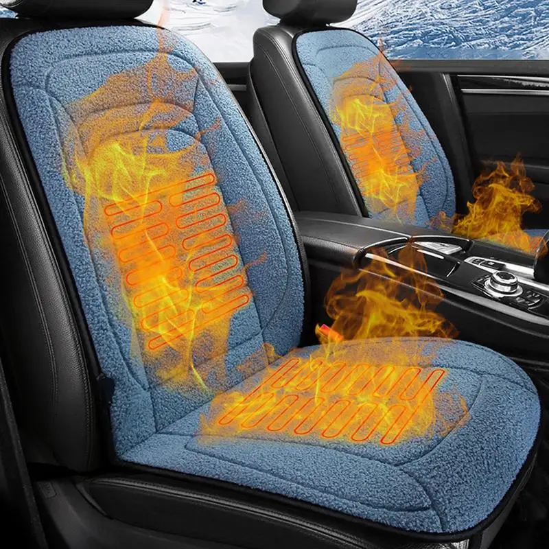 1 Pair Heated Car Seat Cover Car Heating Seat Cover Front Car Seat Pads Accessories Heat Seat Cover For Home Office Chair Auto