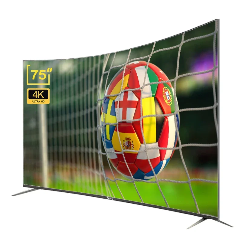 تلفزيون LED لغرفة الفندق مقاس 75 بوصة مع نظام Android WebOs 4K تلفزيون ذكي منحني