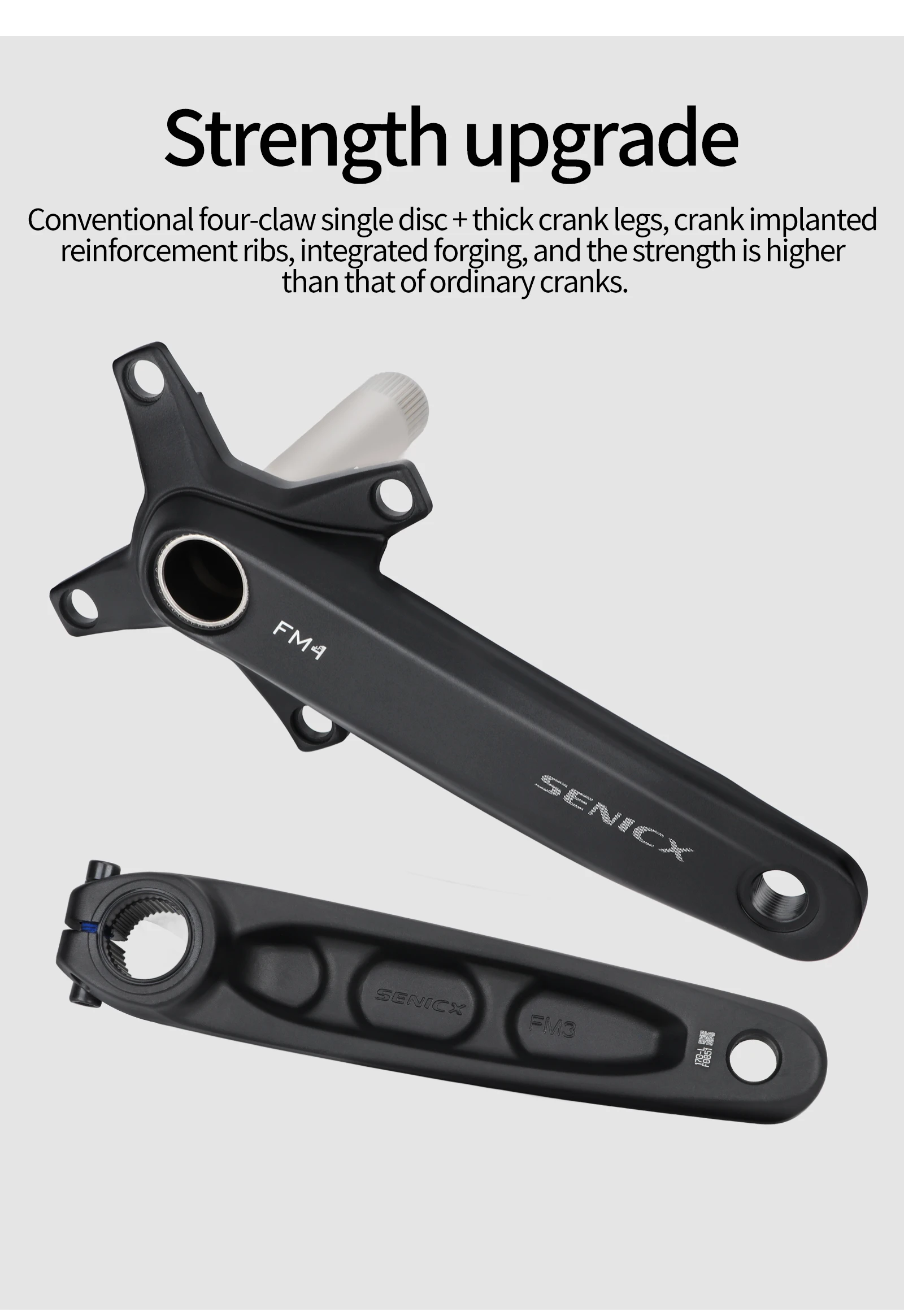 SENICX Fahrradkurbelgarnitur 170 mm 104BCD Einzelkette 32T/34T/36T/38T/40T/42T 8/9/10/11/12Gang Mountainbike Hohlkurbel – Detail 8
