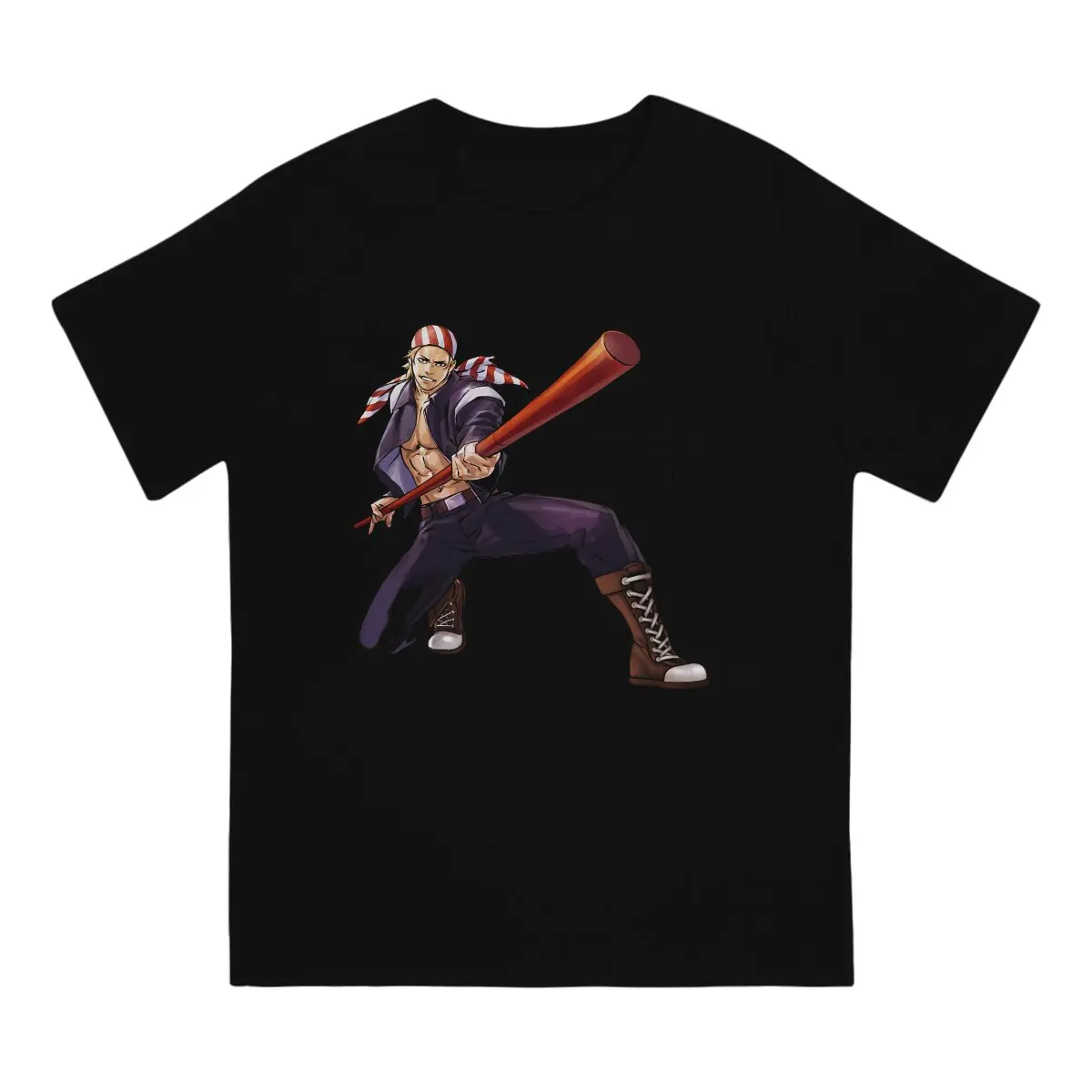 Men T-Shirts Billy Kane Classic Fashion 100% Cotton Tee Shirt Short Sleeve The King of Fighters Game T Shirt O Neck Clothes