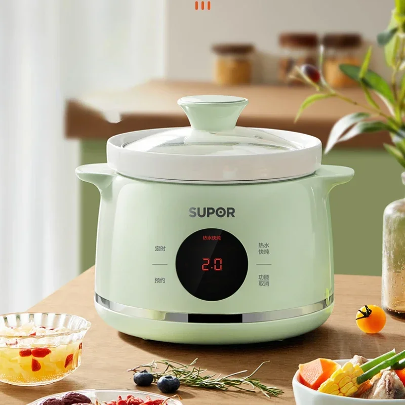 Mingau elétrico cozinhar cuidados de saúde Stew Pot, cerâmica BB Pot, panela de sopa de ensopado automático, fogão lento, pequeno, 1-2 pessoas