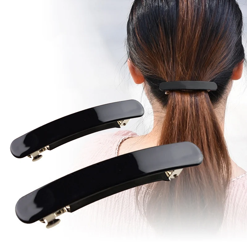 

Elegant Black Hair Clip French Style Non-Slip Ponytail Holder Hair Barrettes For Women Girls Geometric Hairpins