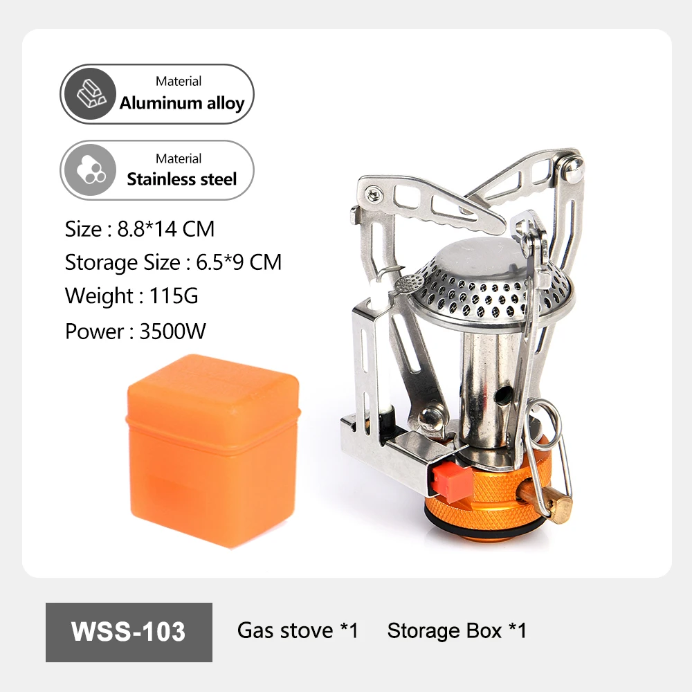 Widesea One-Piece Gas Stove 3500W Aluminum Alloy Portable Camping Stove Easy to Carry for Outdoor Cooking Hiking Backpacking image 6