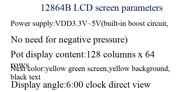 Blau/Gelb-Grüner Bildschirm 1602A/2004A/12864B LCD-Bildschirm 5V LCD mit Hintergrundbeleuchtung IIC/I2C – Detail 8