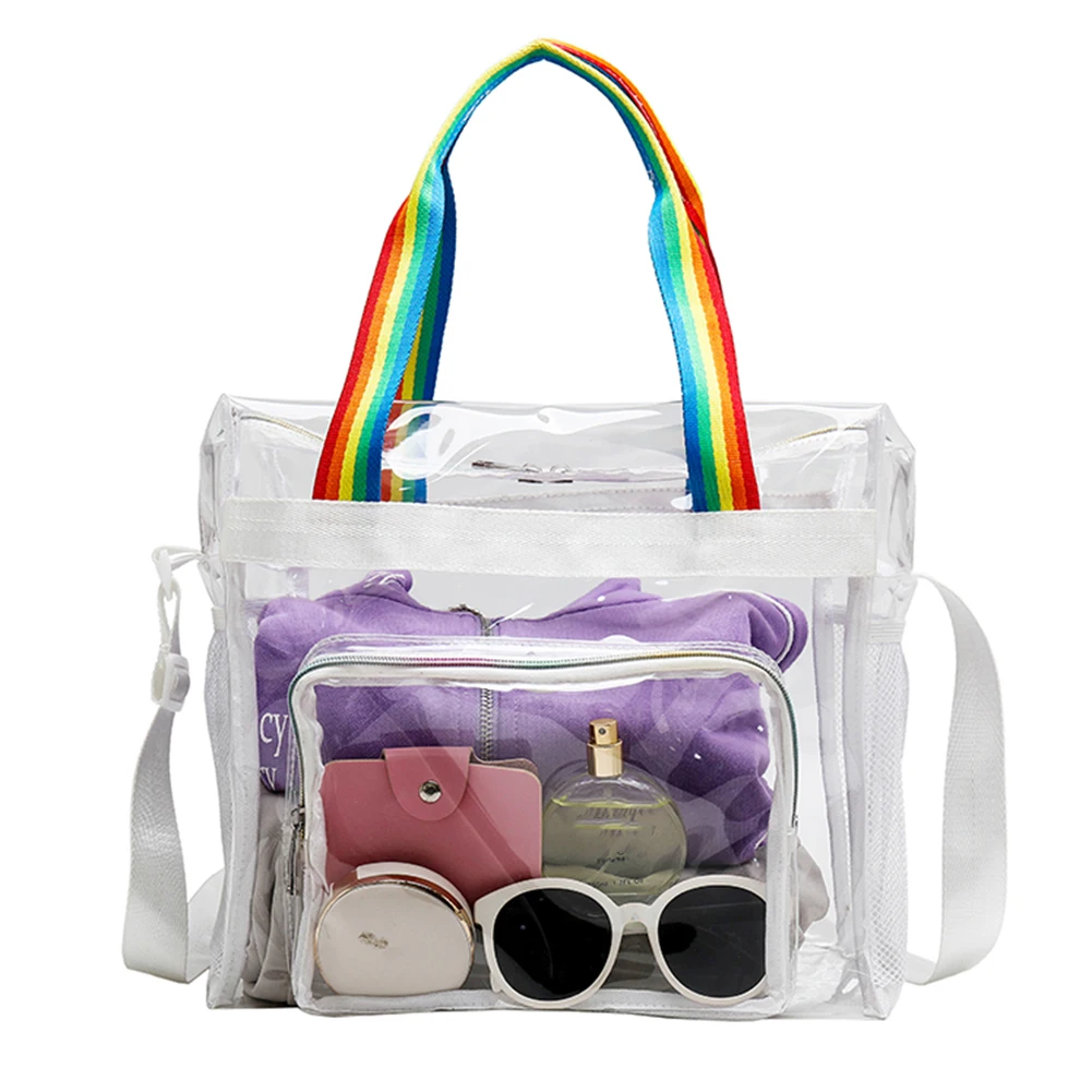 Women Clear Yoga Gym Bag Transparent Waterproof Outdoor Sports Fitness Handbag Summer PVC Workout Swimming Shoulder Bags