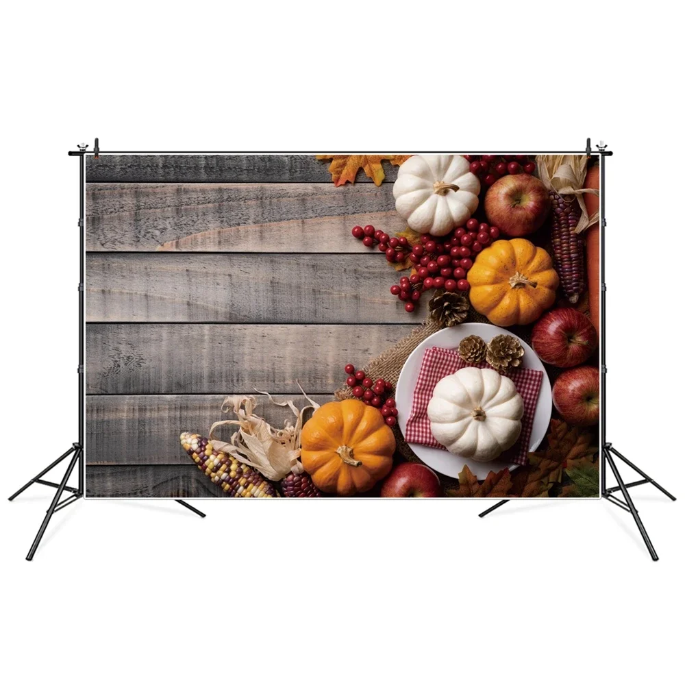 Outono Frutas Pranchas De Madeira Cenários De Fotografia, Decoração De Fotografia, Colheita De Milho De Abóbora, Sinal De Maçã, Photobooth Fundo Acessórios