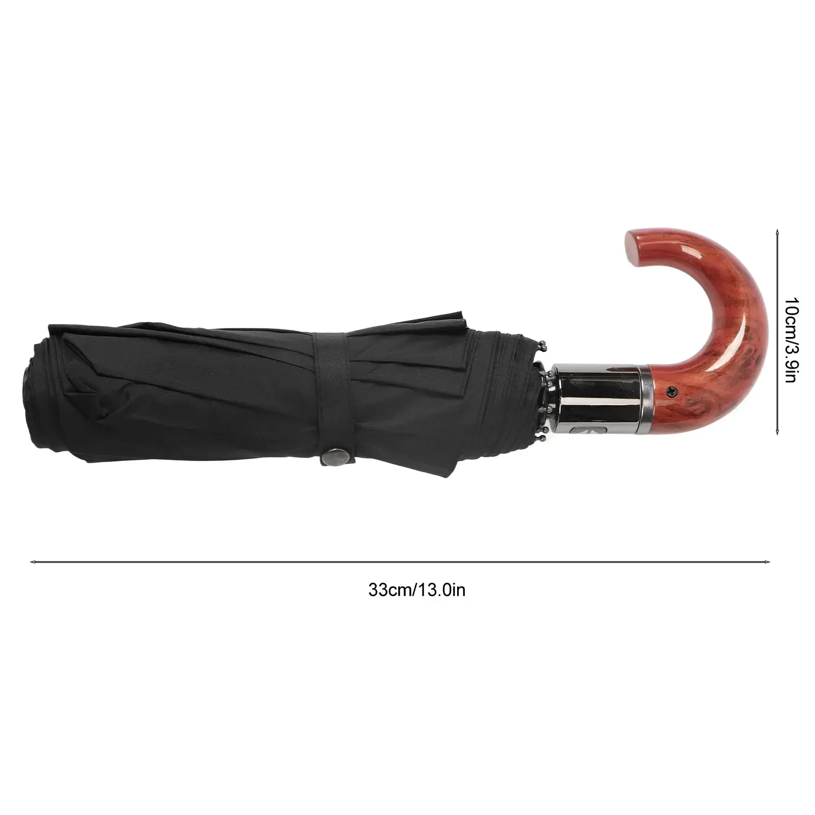 Large Compact 1PC Windproof Automatic Folding Travel Umbrella with Curved Handle for Men Women Backpack Car Use