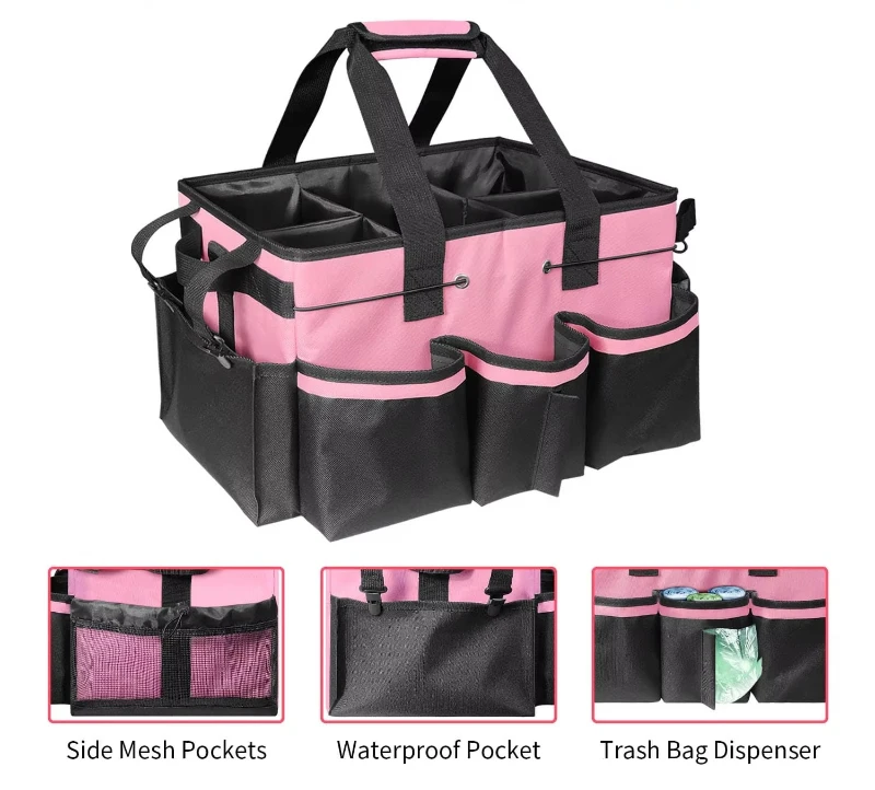 Large Cleaning And Storage Bag: Features A Built-In Sturdy Support Panel, A Cleaning And Organization Bag With Removable Dividers, And Adjustable Shoulder And Waist Straps-Ideal For Cleaning Staff And Housekeepers