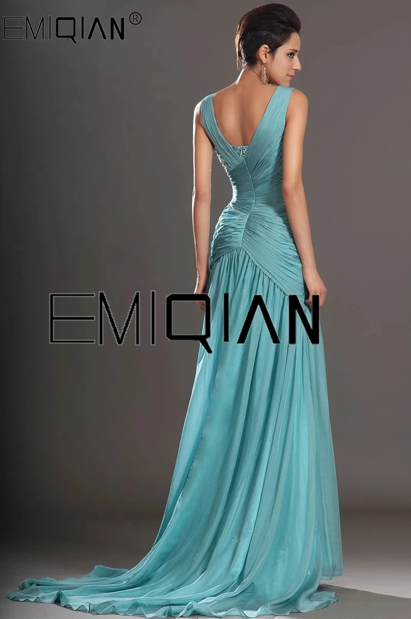 Tank Mermaid Evening Dresses Sleeveless Beaded Chiffon Long Evening Gown Prom Dress