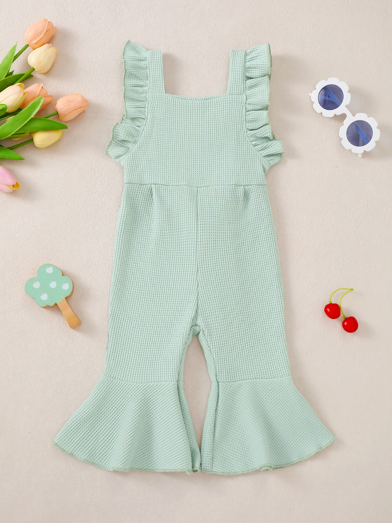 Baby Girl Spring Autumn Lace Trim Bib Overalls Infant Toddler Girls Clothing Romper with Bibs And Straps