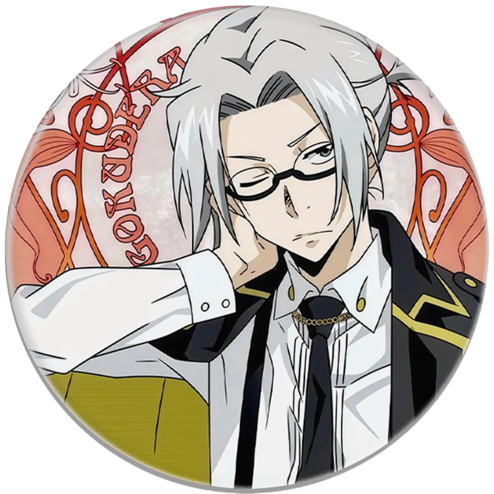 58mm Anime Katekyō Hitman Reborn! Sawada Tsunayoshi Kozato Enma Cosplay COSTUME Badge Pin SPTE Tinplate Brooch﻿ Prop Gilf