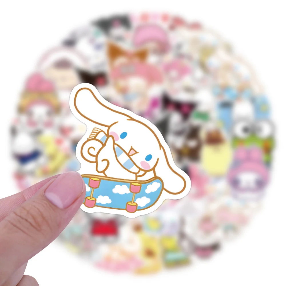 10/30/50/100 Stück Niedliche Sanrio Serie Anime Aufkleber Kuromi Pompom Purin Melody Cartoon Sticker Scrapbook Gitarre Handy Aufkleber Spielzeug – Detail 3