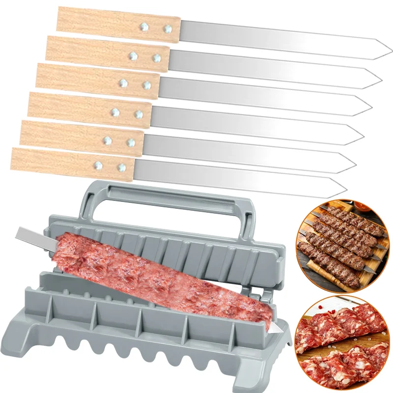 8/9 cala szeroki płaski kebab Maker szaszłyki kebab ze stali nierdzewnej grill grill Kebob szpikulec rząd dla brazylijskiego Koobideh perski