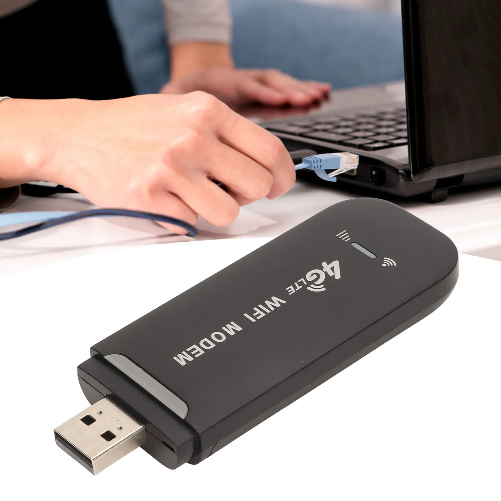 4G LTE USB WiFi Router Black Support 10 Users Multipurpose ABS Material 150Mbps Mobile Wifi Router Lightweight for Cell Phone