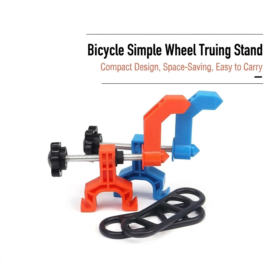 YGTITAN Portable Bicycle Wheel Truing Stand, Lightweight Plastic Rim Alignment Calibrator Tool for Mountain & Road Bike Repair.