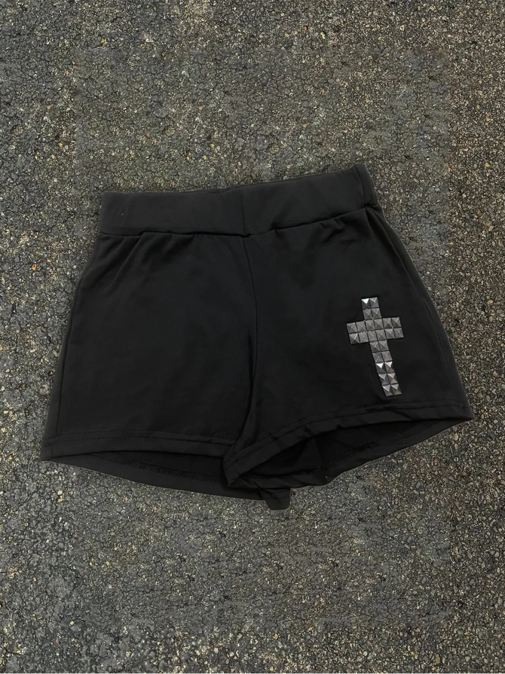 

Новые модные женские шорты 2026: Американский уличный стиль, с крестообразными стразами, на резинке, свободные, повседневные, облегающие, трендовые