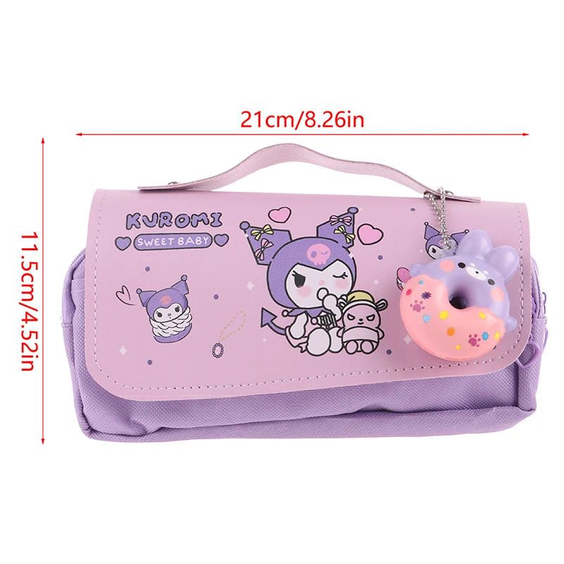 Sanrio Hello Kitty Pencil Case Anime Cute Kawaii Student Stationery Storage Bag Large Capacity Portable Handheld Kuromi Pen Bag