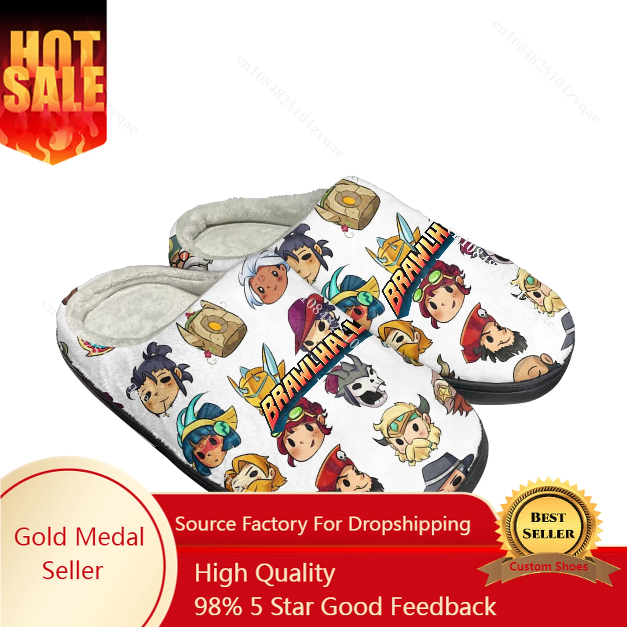 

Brawlhalla Custom Home Cotton Slippers Cartoon Game Men Women Teenager Plush Bedroom Casual Keep Warm Shoes Tailor Made Slipper