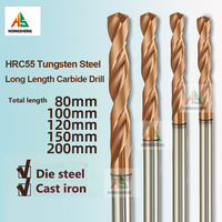 HRC55° Tungsten Carbide Drill Bits Metal Drills For CNC Lathe Stainless Steel Drilling Hard Metalworking Tool 2 3 4.3 5.2 6.1 mm