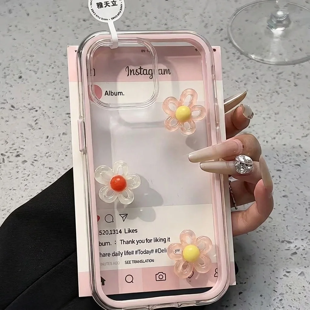 Macaron mit 3D-DIY-Blumen-Handyhülle für Samsung Galaxy A57 A55 A37 5G S25 S24 Plus S26 S25 S24 S23 Ultra S24 S23 FE 5G Cover – Detail 2
