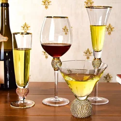Phnom Penh red wine glass champagne glass creative retro diamond-encrusted wine glass cocktail goblet wine set