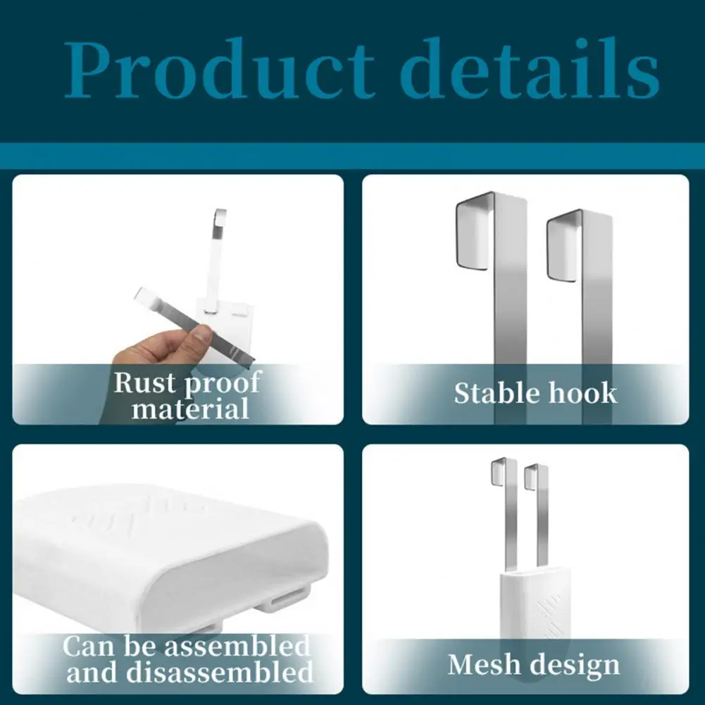 Water Tank Tablet Holder Toilet Tank Tablet Holder with Stainless Steel Hook Hanging Toilet Bowl Cleaner Carrier Bracket