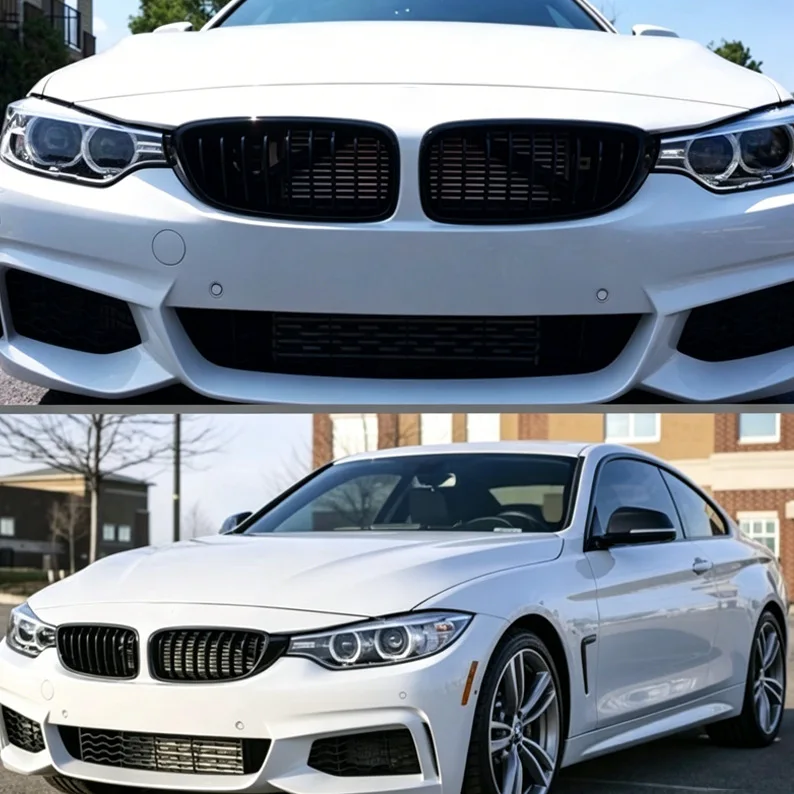 Gloss Black Single Slat Split Kidney Grille For BMW 4 Series F32 F33 F36 Pre-LCI 2013-2016 Non-Illuminated Sport Grill Part