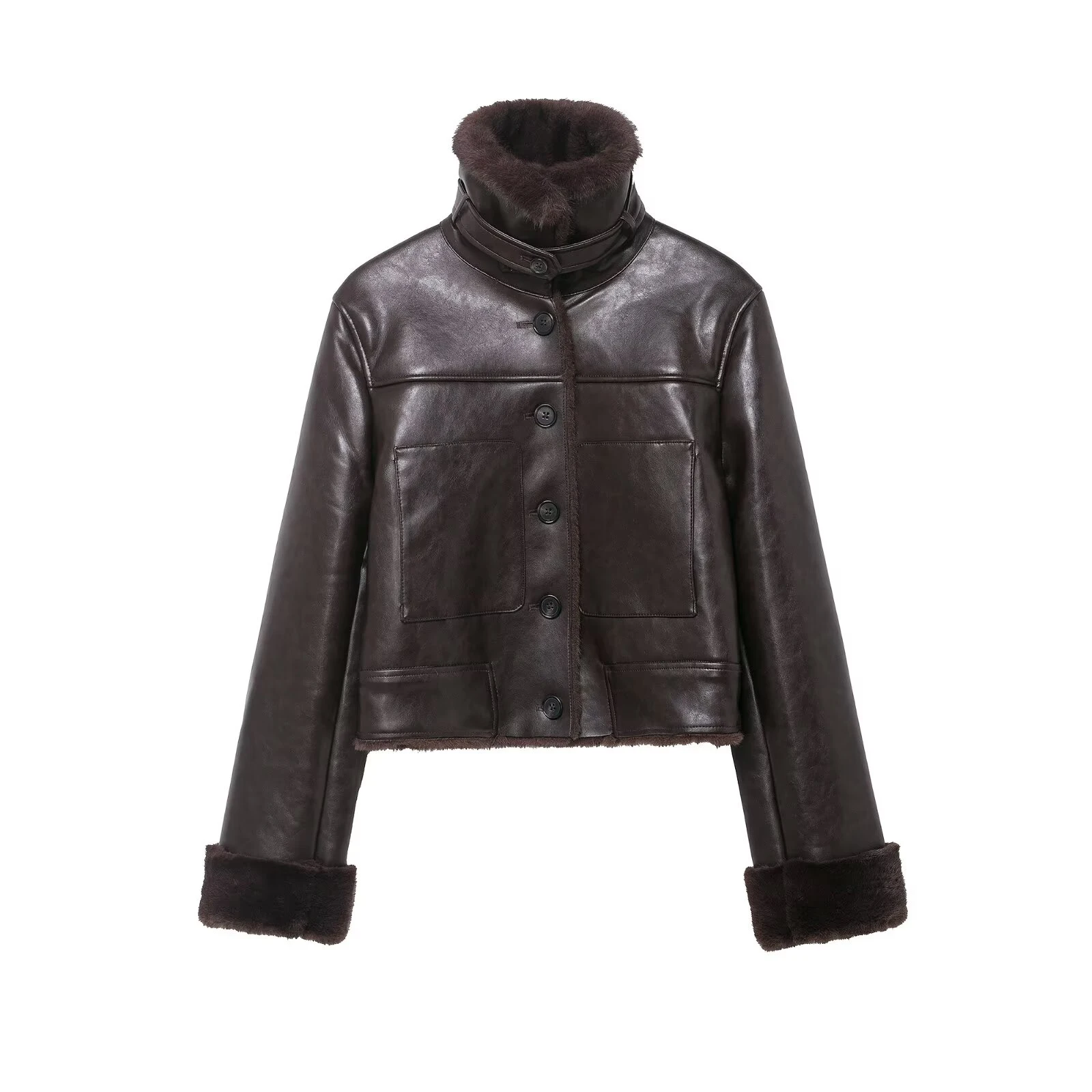 European and American style 2025 winter new women's clothing design sense double-sided faux fur jacket jacket