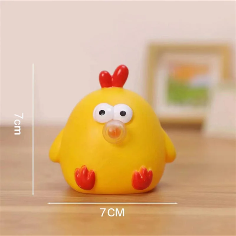 New Cute Chicken Squeeze And Spit Bubble Toys Creative Novelty Funny Stress Relieving Toy Pinch Music Fidget Toys Bubble Chicken