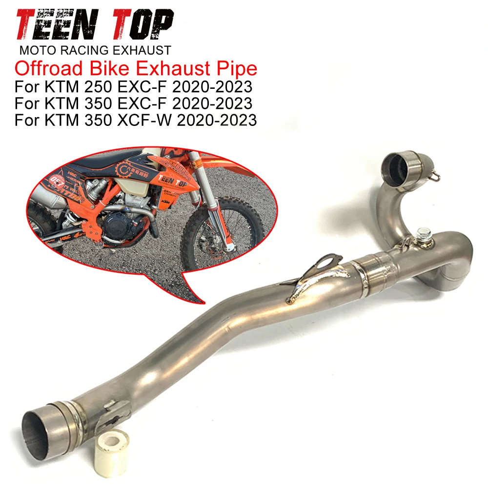 

For KTM 250/350 EXC-F 350 XCF-W Exhaust Elbow Offroad Bike Titanium Alloy Front Link Pipe 350 exc-f 2020-2023 Tube 50.5MM