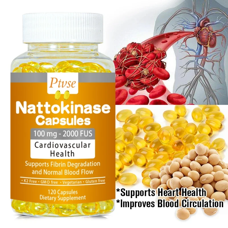 Nattokinase Capsules Supports Fibrin Degradationand Heart Health & Circulatory & Normal Blood Flow