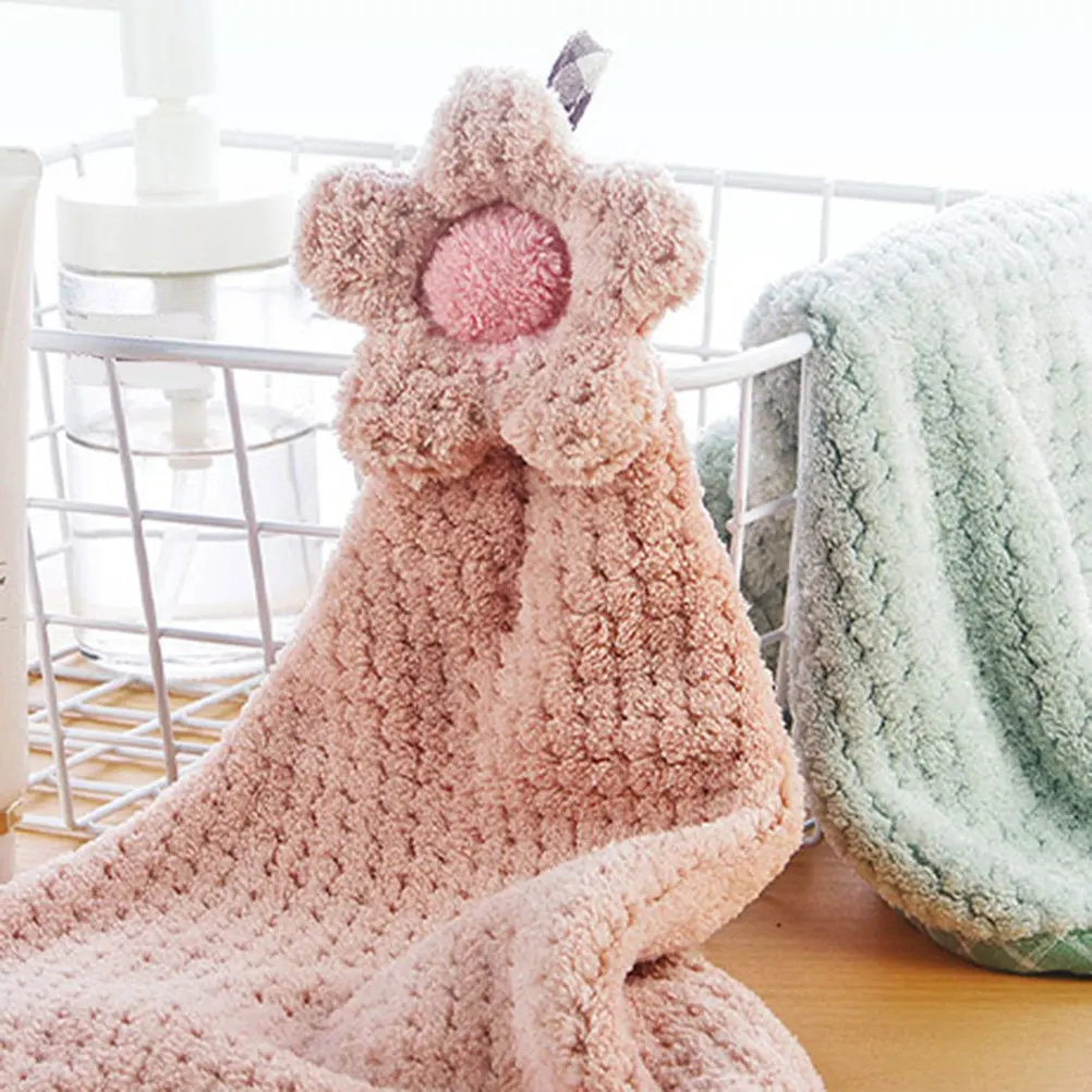 الوردي مسح الأيدي منشفة عباد الشمس تصميم حلقة معلقة التجفيف السريع ماصة للماء منشفة الصحون للمنزل المطبخ الحمام استخدام لا #5