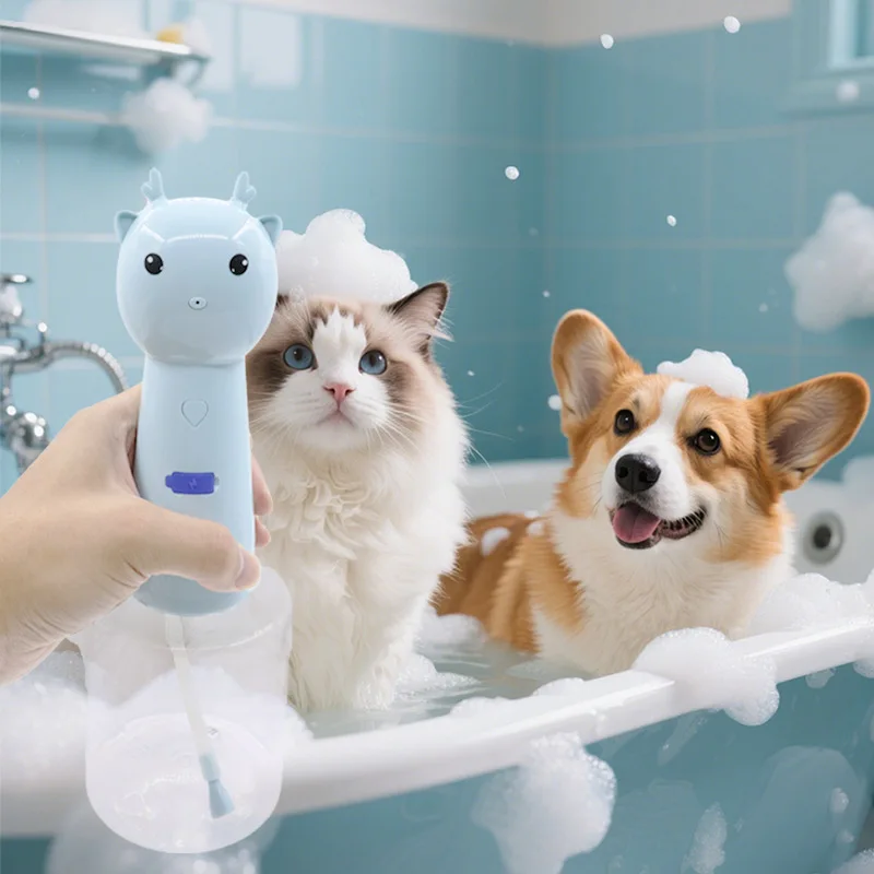 New Pet Products Deer Foaming Machine Cat and Dog Products Pet Bathing Smart Bath Bubble Machine Household Foam Watering Can view 6