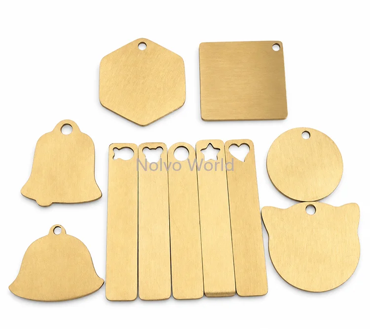 150PCS Brass Wave Round Garment Tag Engraved Anti-lost Collar Label For Personalized Pet ID Name Pet Accessories Supplies Custom
