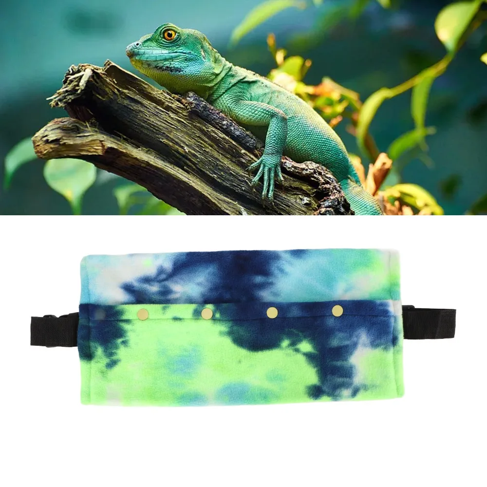 Soft Reptile Sling Carrier Coral Fleece Adjustable Strap Lizard Sling Carrier Spacious Opening Button Design Reptile Sling Bag
