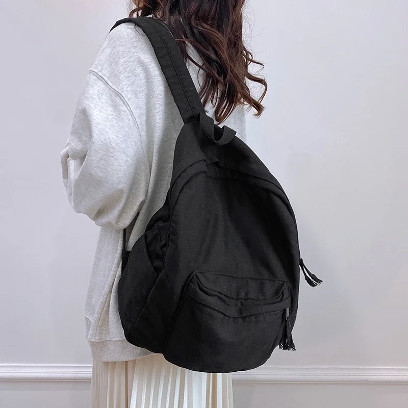 Large Capacity Nylon Zipper School Bags 2025 Hot Sale Interior Zipper Pocket Sewing Thread Softback Backpacks for Women